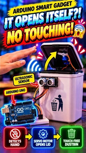 How to make an automatic dustbin with Arduino #electronics #tutorial #shorts