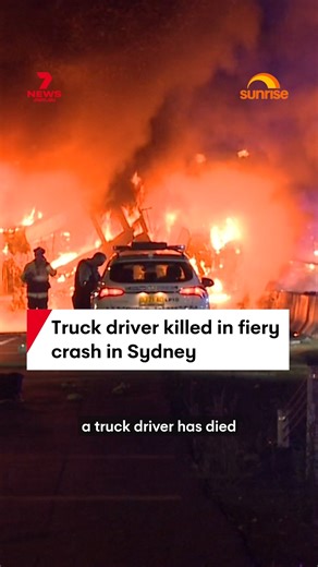A driver has been killed after their truck crashed into a barrier, rolled and caught fire in Cecils Hills early on Monday morning. #crash #truckcrash #fire #blaze #sydney | 7NEWS Sydney