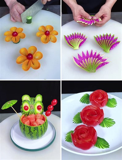 DIY Fruit Curving and Cutting Tricks for Beginners :) | Simple Crafts