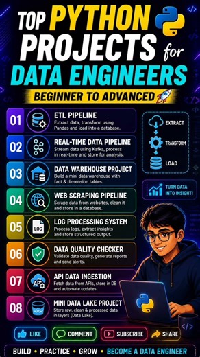 Top 10 Python Projects for Data Engineers 🚀 | Get Job Ready FAST!