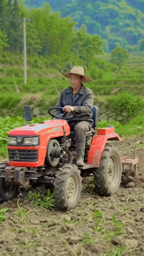 How Chinese Farmers Plough Small Fields With This Mini Tractor 🚜 | Small Tractor Farming #shortsfeed
