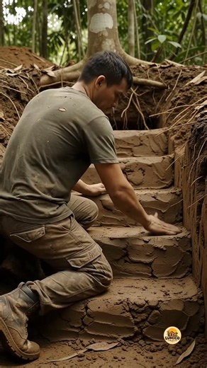 Building a Secret Underground Clay Room in the Rainforest | Primitive Shelter Construction ASMR