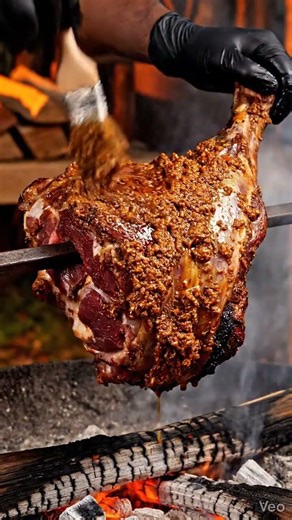Smoky Deer Meat Roast 🔥 Crispy Masala & Juicy Meat #food #bbqmeat #bbq #foodasmr #foodie #usafood