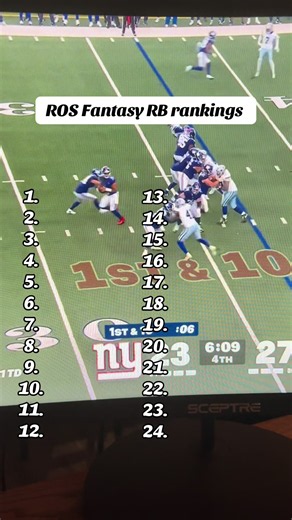 ROS Fantasy RB Rankings: The Complete 2024 NFL List