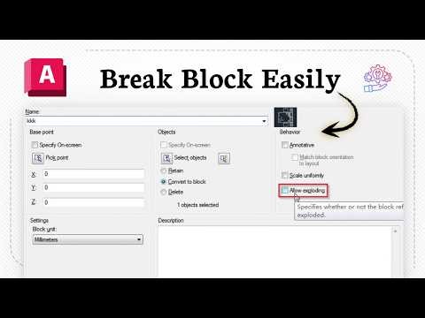 How to explode a block in AutoCAD (Object Break)