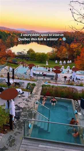 🍁❄️ 3 of the BEST Nordic spas in Québec to visit this fall and winter! SAVE these for your next spa getaway! 😍 There’s something magical about visiting a Nordic spa during fall and winter! Think steaming outdoor pools surrounded by colourful autumn leaves, cozy fireplaces, and snowflakes falling as you relax in a hot tub. Is there anything better?! Québec is home to some of the most beautiful Nordic spas in Canada, and these three deserve a spot on your bucket list! 👇🏻 🍁 1. BALNEA Spa et Sé