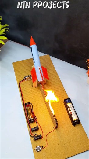 DIY 🔌 Missile Launching with Auto ignition ⚡school exibition Project 👍🏻 #schoolproject #ideas #diy