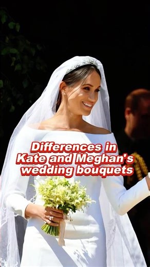 Differences in Kate and Meghan's wedding bouquets #princess #kate #meghan #wedding