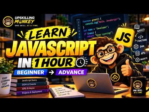 Learn JavaScript in 1 Hour 🚀 | Beginner to Advanced | Full JavaScript Course