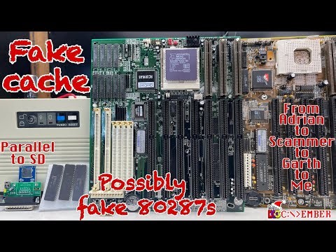 #doscember Unfaking cache on PCCHIPS 486 board, dubious 486, possibly fake 287s, and Parallel to SD