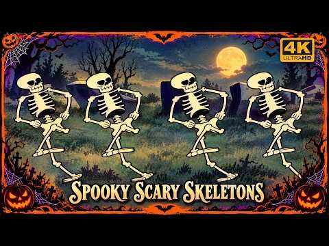 Spooky Scary Skeletons - Official Video (4K HD) [Halloween Songs]