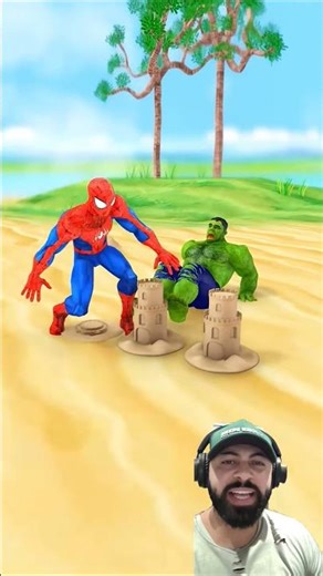 A fúria do homem aranha contra o Hulk 😂😂😂 #shorts #spiderman #hulk