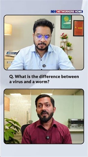 What is the difference between a virus and a worm? What is a botnet? #ccna #networking #shorts