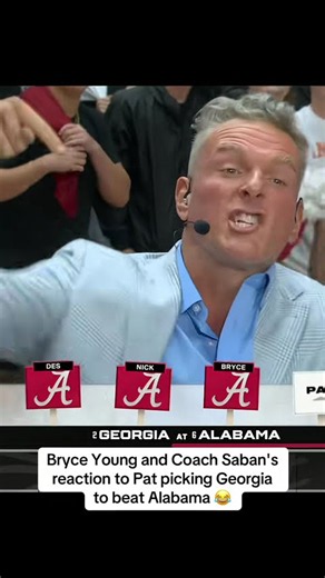Coach Saban knocked Pat to the floor after his Georgia Alabama pick 😭