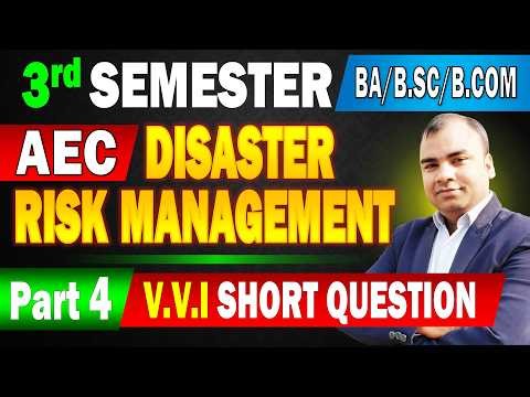 🔥 BA 3rd Semester AEC Disaster Risk Management important Short Question 2026 | BRABU TMBU