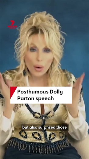 Posthumous Dolly Parton award acceptance speech Dolly Parton has been posthumously awarded a Lifetime Achievement Award at the Americana Music Awards in Nashville. The country music icon had recorded a video acceptance speech before her sudden death from cancer last month, surprising attendees when it was played during the ceremony. #DollyParton #LifetimeAchievementAward #AmericanaMusicAwards #MusicIcon #CountryMusic