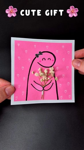 EASY DIY 3D Flower Card in 1 Minute! 🌸 Cute Gift Idea 💖 Last Minute Birthday Card #diy #papercraft