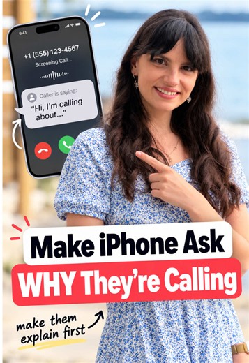 Unknown caller? 📞 Let your iPhone ask who they are and why they’re calling before you answer. You’ll see their reason in real time 👀 #iPhoneTips #iPhoneTricks #TechTips #iPhoneHacks