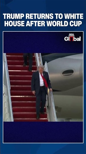 Trump Steps Off Air Force One, Returns to White House After World Cup