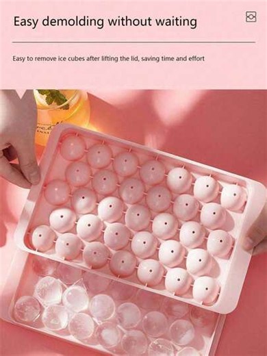 Ice Ball Maker Mold With Lid, Fridge Ice Cube Tray For Cocktail Beverage Freezing Balls, Summer Gift. Note: If The Product Emits An Unusual Odor, This Is Normal. Please Place The Product In A Ventilated Area For 1 To 3 Days, And The Odor Will Gradually Dissipate. | SHEIN