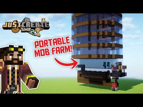 I built a PORTABLE MOB FARM in Minecraft Create Mod! Just Create 2: Ep 16