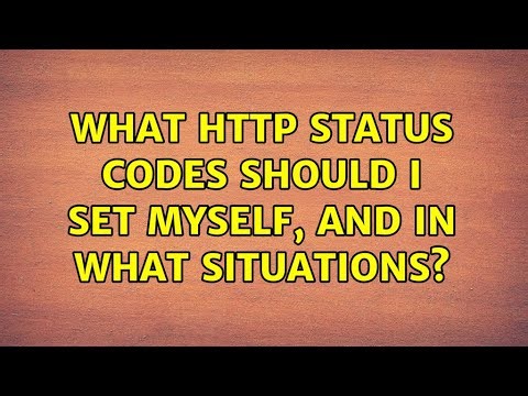 What http status codes should I set myself, and in what situations? (3 Solutions!!)