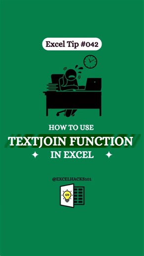 How to Use TEXTJOIN Function in Excel | Excel मे text jone कैसे use करें | #excel #microsoft #shorts