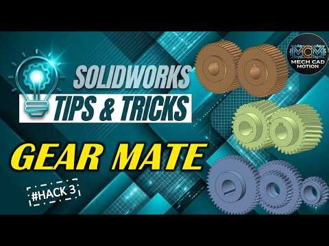 Solidworks Mechanical Gear Mates Explained | Assembly Hack Pro | 100% Working