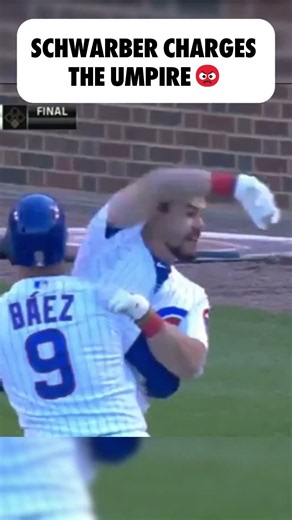 Kyle Schwarber Charges Umpire After Check-Swing Call! 😡 #MLB #Shorts