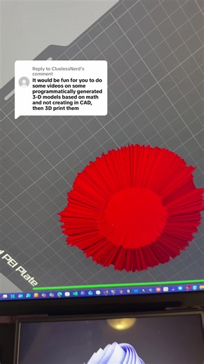 Replying to @CluelessNerd you can 3-D print and generate art with just math #3dprinting