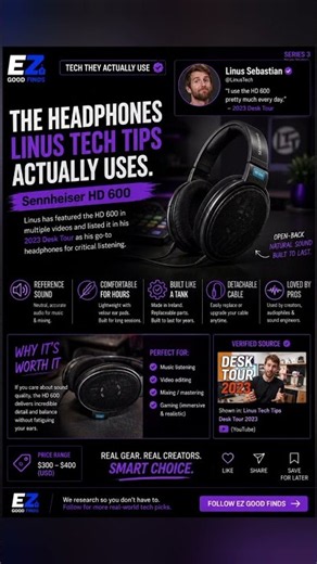 Sennheiser HD 600 - Linus Tech Tips — #linustechtips #Sennheiser #HD600 #SennheiserHD600
