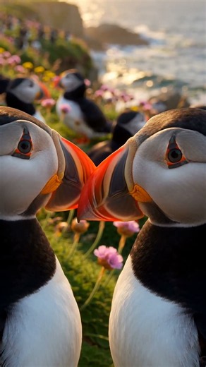 Why Do Puffin Couples Rub Beaks? 💛 | Atlantic Puffin