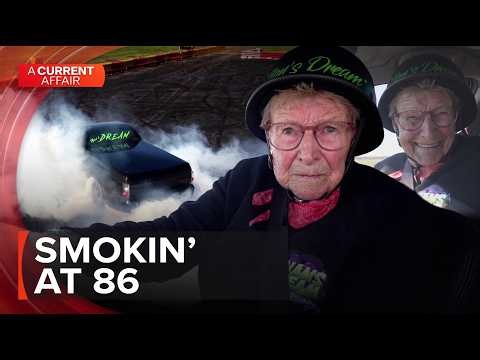 Smokin' at 86: Great-grandmother burns rubber | A Current Affair