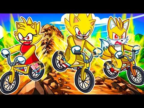 I Became SUPER SONIC and We JUMPED off the MOUNTAIN on BIKES in Roblox!