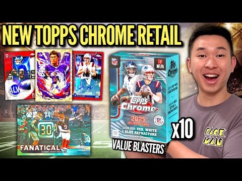 THE NEW TOPPS CHROME FOOTBALL RETAIL HAS ARRIVED! 😮🔥 Opening x10 2025 Retail Value Blaster Boxes