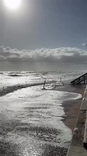 Shoreline Disappears as King Tides Affect Daytona Beach