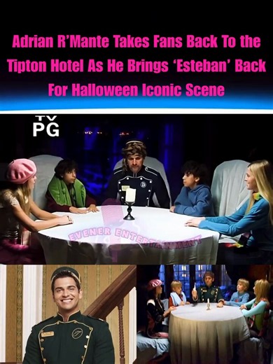 Evener Entertainment on X: "Adrian R'Mante has officially revived his iconic Disney Channel role as the Tipton Hotel bellhop, Esteban Julio Ricardo Montoya de la Rosa Ramírez, for a nostalgic Halloween advertisement promoting Jams crustless peanut butter and jelly sandwiches. The campaign parodies The Suite Life of Zack & Cody’s legendary 2005 episode, "The Ghost of Suite 613”. In the commercial, he does the iconic scene with candlelit séance surrounded by kids dressed up as Zack, Cody, Maddie, 