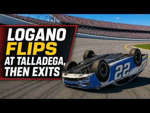 Joey Logano Climbs Out After Talladega Rollover