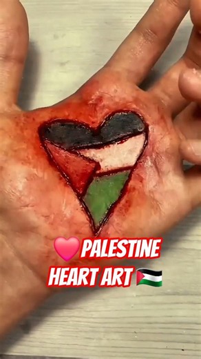 Hyper-Realistic FX Makeup: Heart of Palestine 🇵🇸❤️ #FXMakeup #MakeupArtist #Art #Palestine