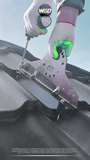 Metal roof bracket installation: Critical for mounting solar panel racks, or roof safety walkways