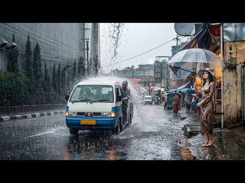 EXTREME WEATHER in Indonesia ⚡ Heavy Rain and Thunderstorms Accompanied by Strong Winds🌧️