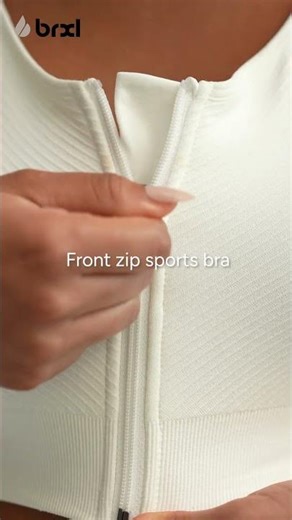 BRXLGrit™ Seamless Front Zip Sports Bra | Medium Support Gym Workout Bra for Running Yoga Training