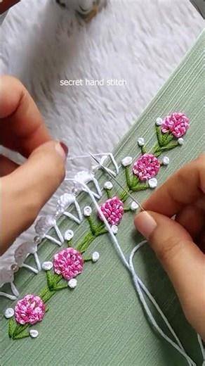 supper embroidery idea for beginner || viral trendy border design #embroidery #handmade #shortvideo