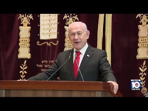 Israeli Prime Minister Benjamin Netanyahu visits synagogue in Surfside