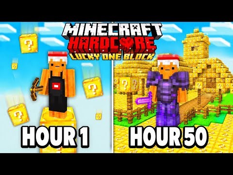 I Survived 50 Hours on ONE LUCKY BLOCK in Hardcore Minecraft