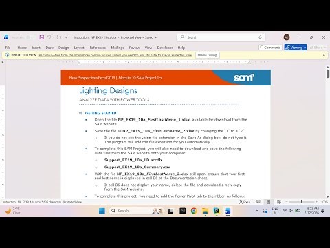 New Perspectives Excel 2019 | Module 10: SAM Project 1a Lighting Designs