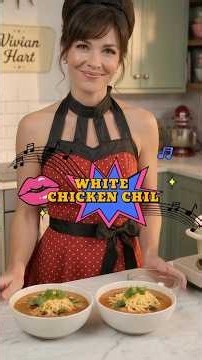 White Chicken Chili 🍗🫘 Creamy, cozy & ready in 35 minutes #vivianhart #recipe #dessertrecipes