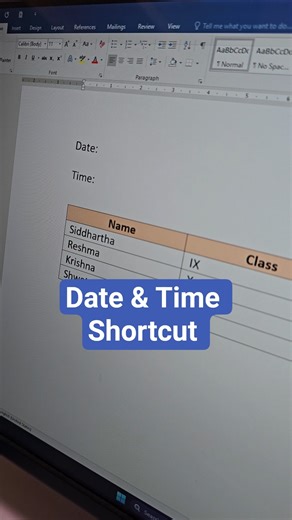 MS Word date and time keyboard shortcut