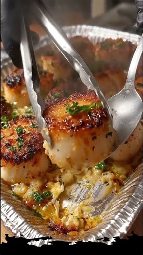 🧄🦪 GARLIC BUTTER BAKED SCALLOPS 🔥
