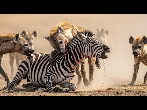 “When the Pack Strikes: Hyenas ATTACK Zebra in a Brutal Wild Battle”